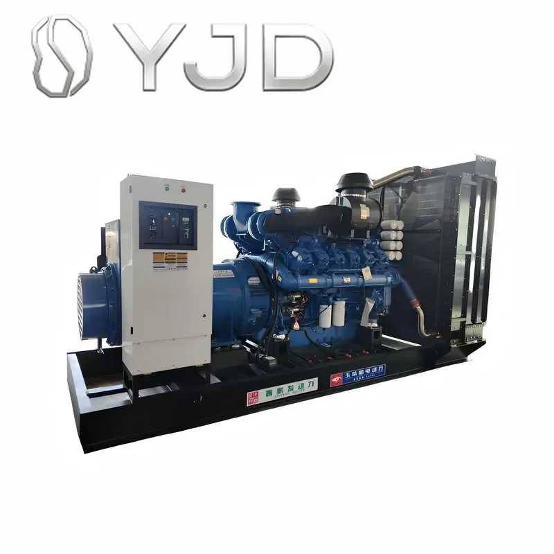 YJD Yuchai 600kW Single Water-Cooled Diesel Generator Set 24V Electric Start ATS Remote Control  50/60Hz Super Open Frame