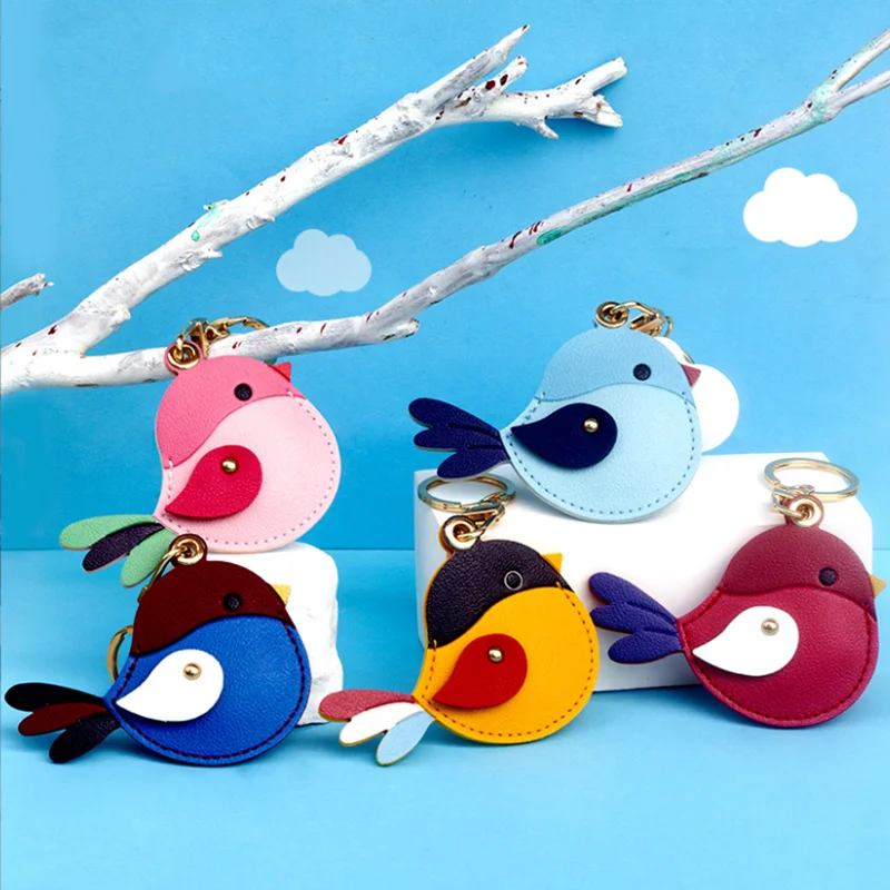 Leather Keychain Holder Case for Key Cute Protective Air Tag Cover Keychain Ring Anti-Scratch Finder GPS Tracker Case