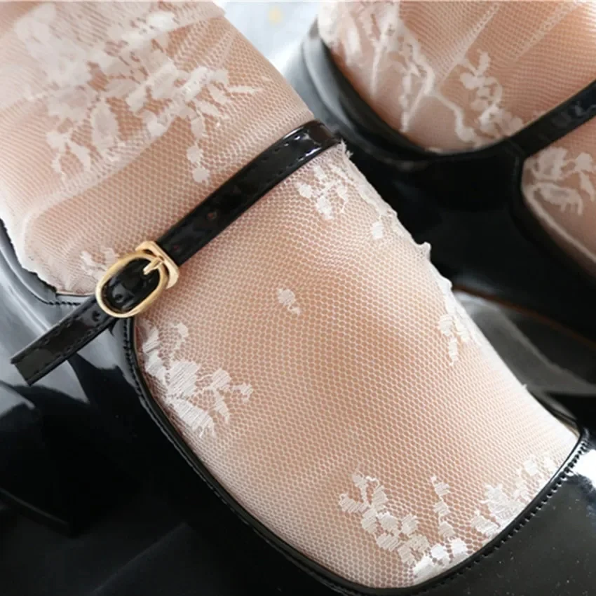 1/2 Paar Dünne Socken Frauen Sommer Ultra Atmungsaktive Transparente Spitze Socken Lolita Weiche Sexy Weiß Ins Mid Socken Fishnet Frau – Detail 10