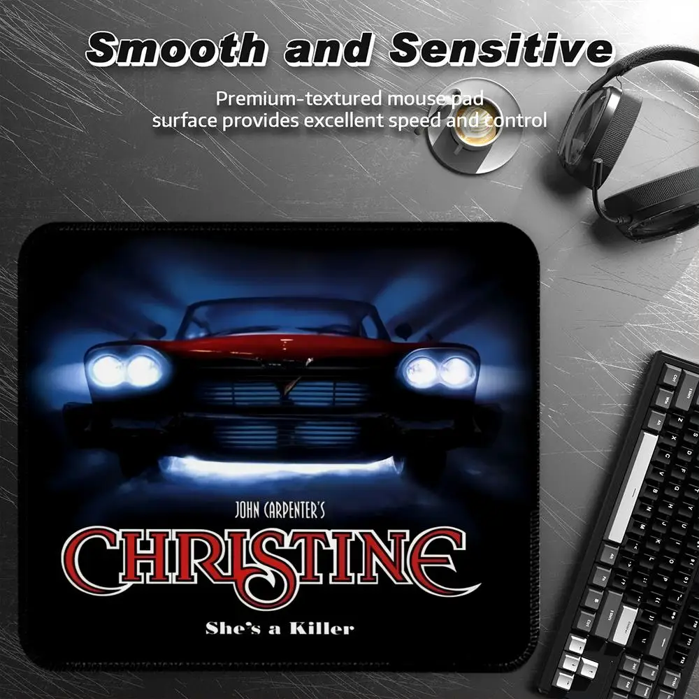 

Halloween C-Christine Mouse Pad Small Desk Pad Desktop Computer Keyboard Wireless Mouse Boy Gift for Play games Coasters