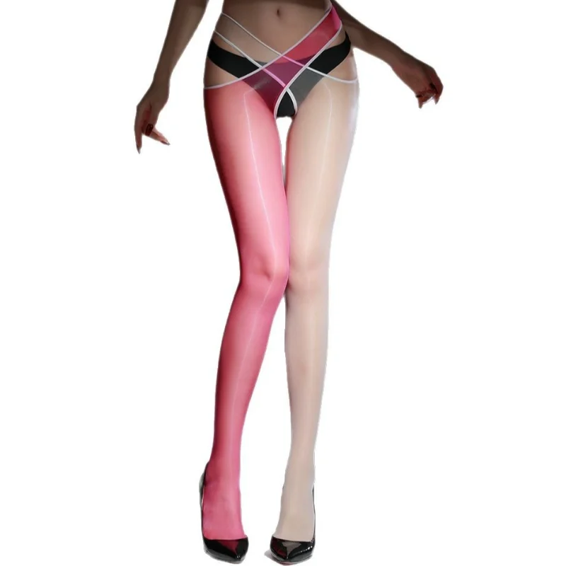 

Crossing Women's Ultra-thin Stockings Sexy Lingerie Legging Socks Temptation New Female Tights Crotchless Transparent Jumpsuit
