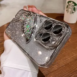 16pro Case Luxury,Bling Quicksand Butterfly Case For iphone 16 15 14 13 12 mini 11 pro max 7 8 Plus Shockproof Cover iphone16pro