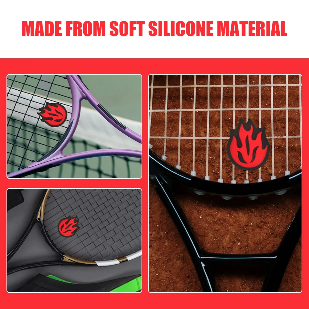 4 قطعة مضرب تنس الاهتزاز المخمدات لهب سيليكون امتصاص الصدمات لينة سيليكون مضرب المخمدات لمنافسة التدريب #3
