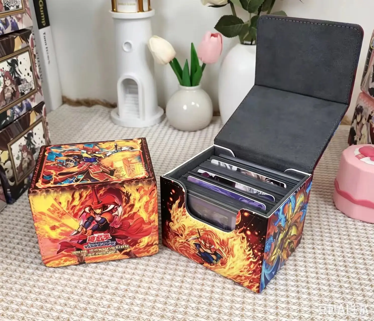 Yugioh Joey Wheeler Flame Swordsman Deck Box Yu-Gi-Oh! TCG OCG  Trading Cards Pu Leather Storage Box 100+ view 4