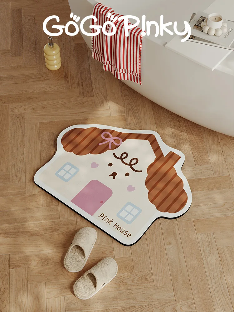 

Креативный милый коврик Batoom, впитывающий водонепроницаемый противоскользящий коврик для унитаза, корейский декор для комнаты для девочек, домашний текстиль