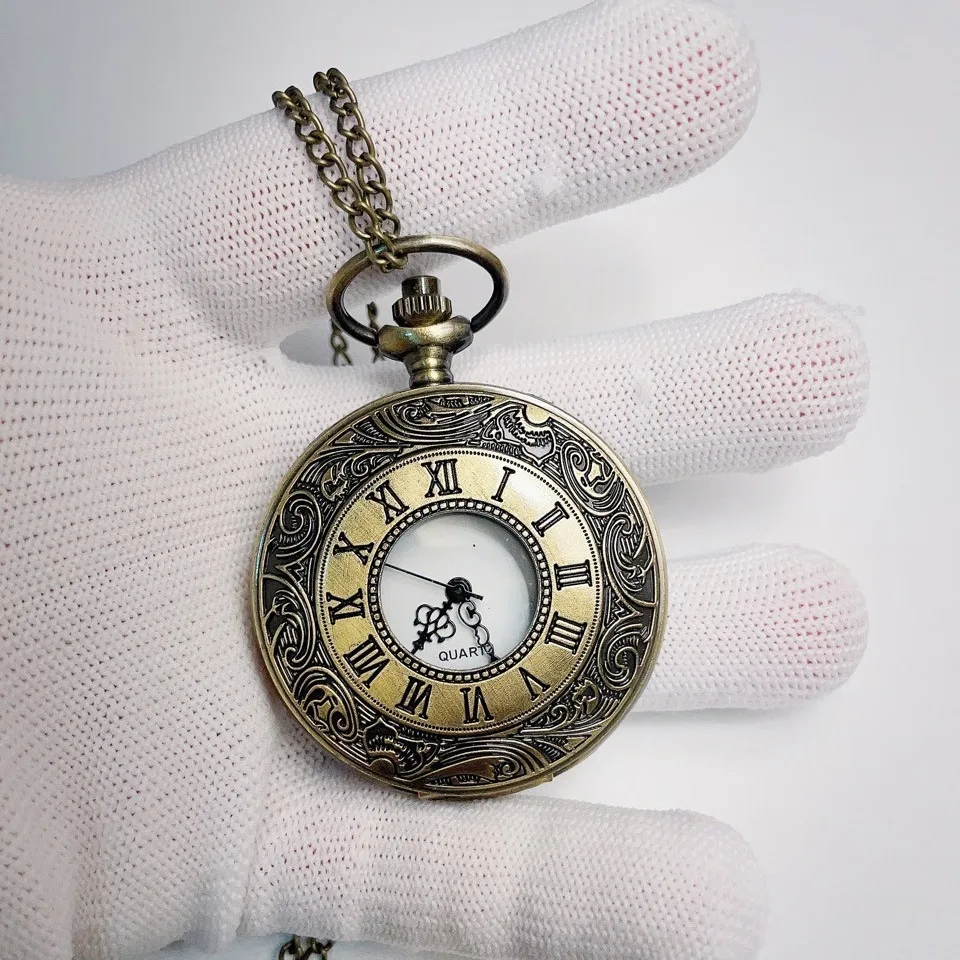 

Retro Digital Quartz Flip Pocket Watch Vintage Pendant Watch Stylish Clothing Accessories Gift for Men Women