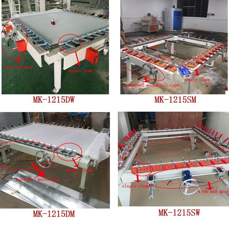 Double Clamp Mechanical Mesh Screen Stretching Machine for Silk Mesh Frame Tightening