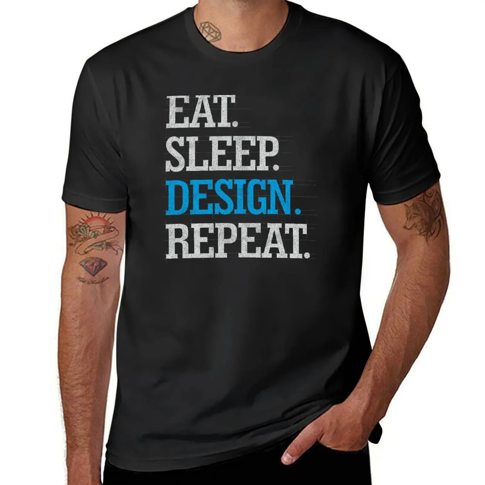 

Eat Sleep Design Repeat Graphic Designer Gift Funny T-Shirt boys whites cute clothes mens cotton t shirts