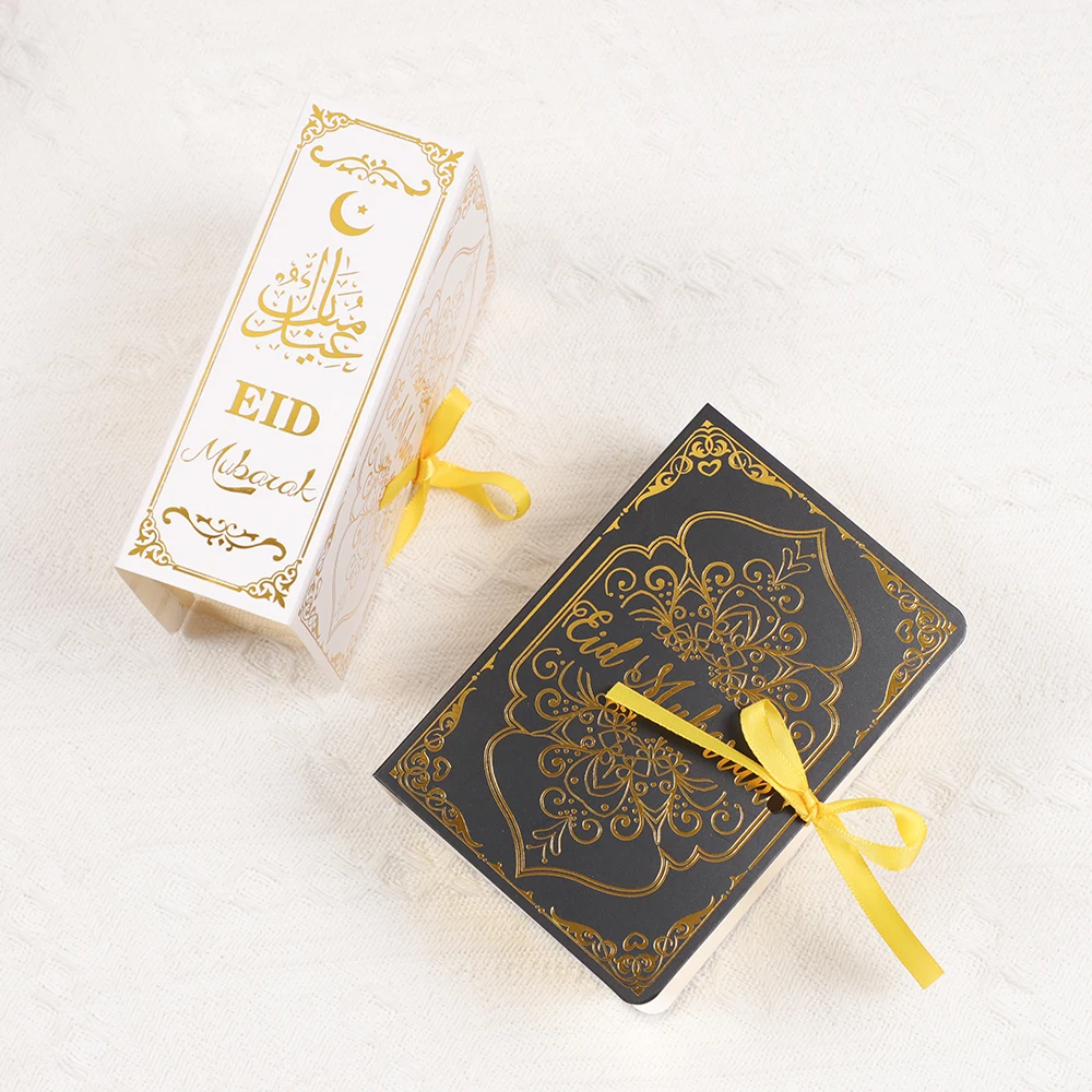 

5Pcs Quran Book Eid Mubarak Paper Cookies Candy Boxes Muslim Islamic Gift Packaging Box Ramadan Kareem Party Favors Decoration