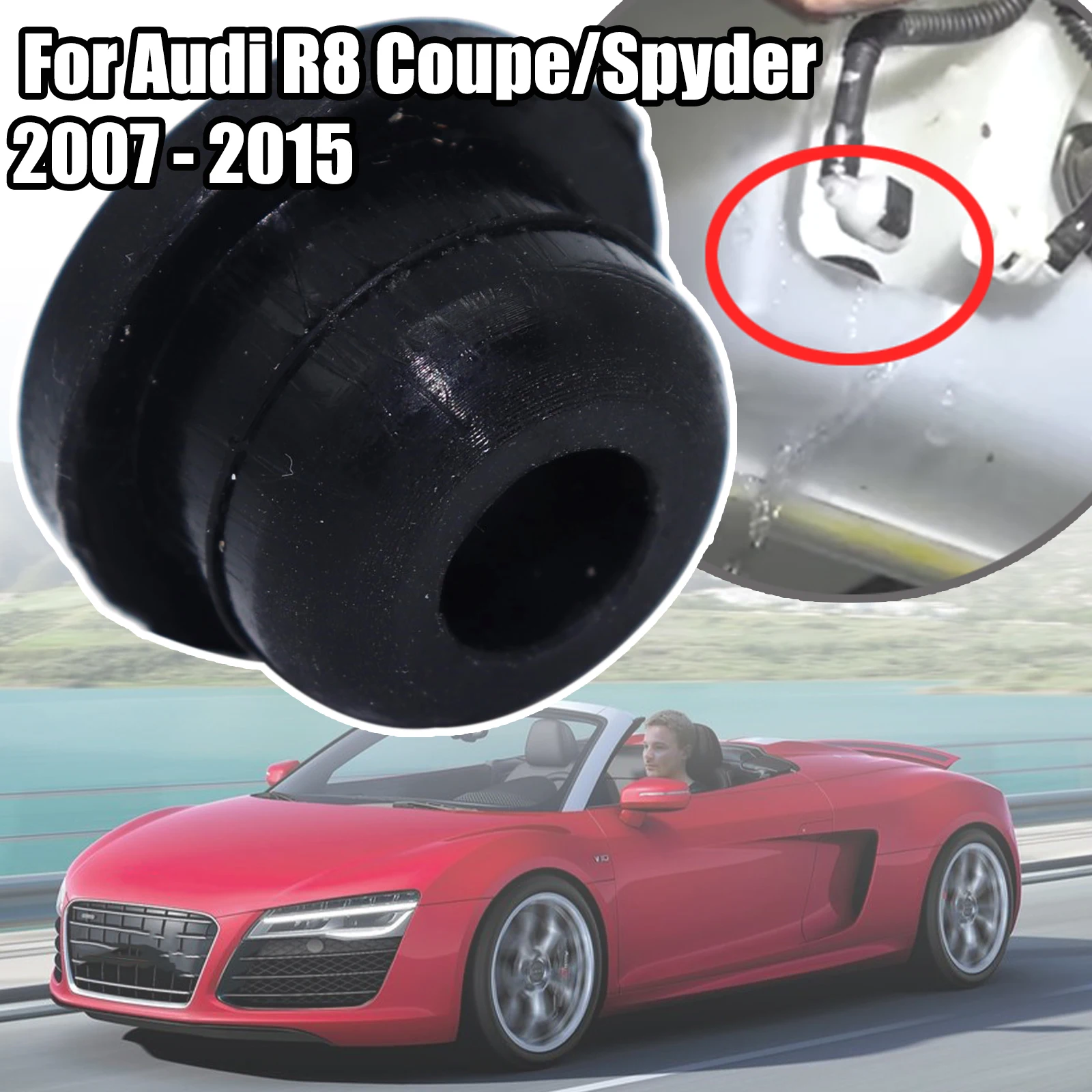 

For Audi R8 Coupe/Spyder 2007 - 2015 Windscreen Washer Headlight Pump Seal Water Reservoir Gasket Mount Rubber Cap Clip Plug