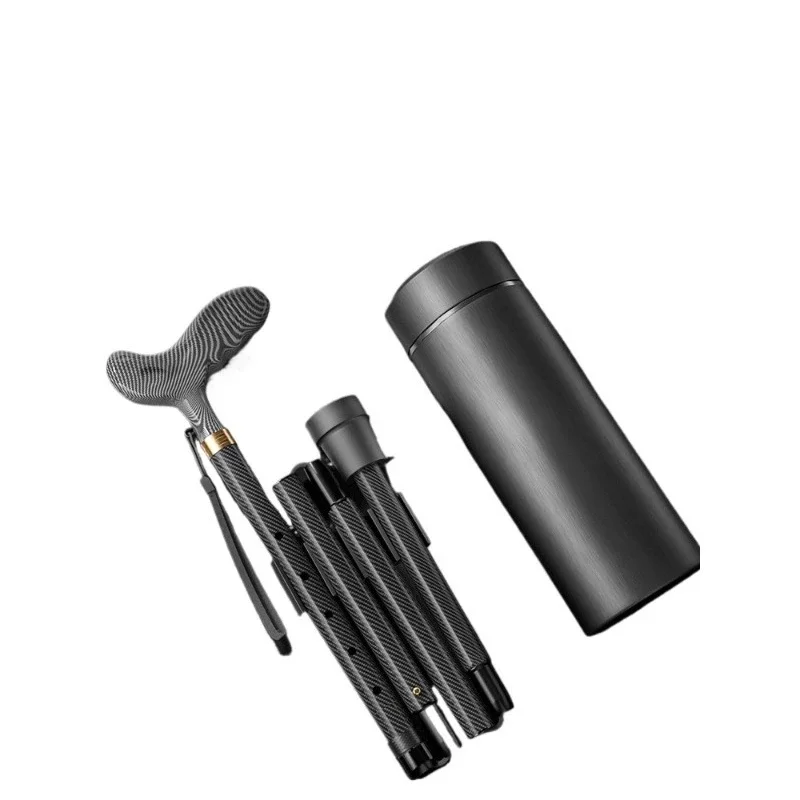 Carbon fiber foldable retractable crutches for the elderly ultra-light walking stick portable outdoor walking crutches non-slip