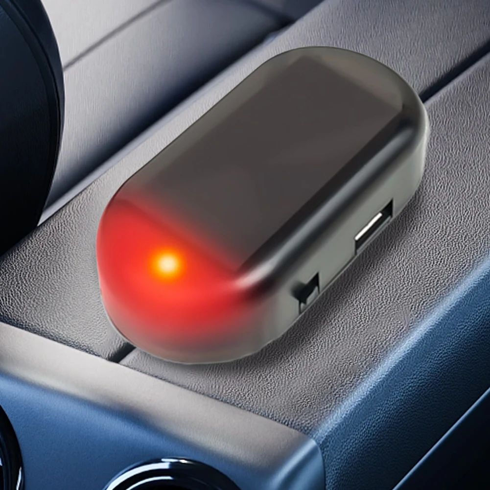 Solar Powered Car Fake Security Light Super Bright Simulated Dummy Alarm Blue/Red Light Wireless Warning Anti-Theft Caution Lamp