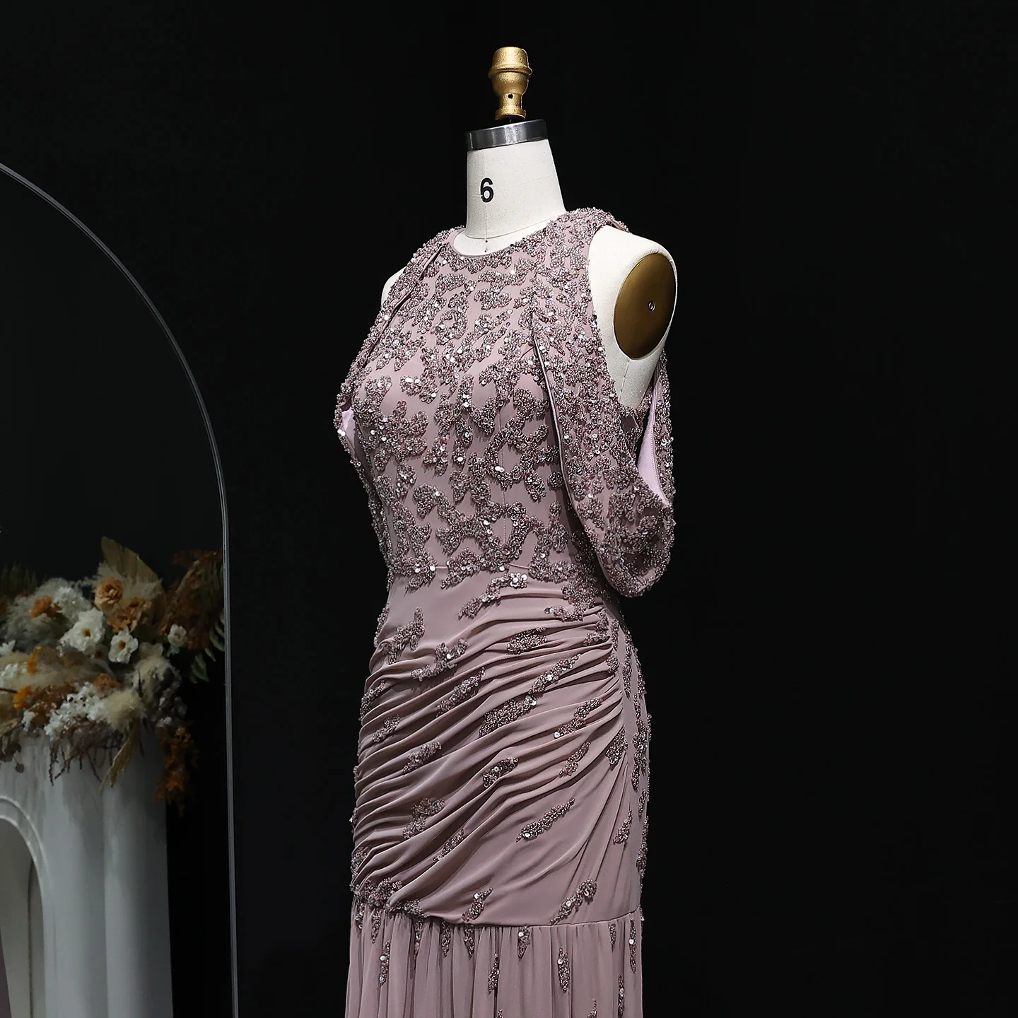 Sharon disse elegante fora do ombro sereia malva vestido de noite para o casamento feminino luxo frisado formal vestidos de festa ss559 personalizado