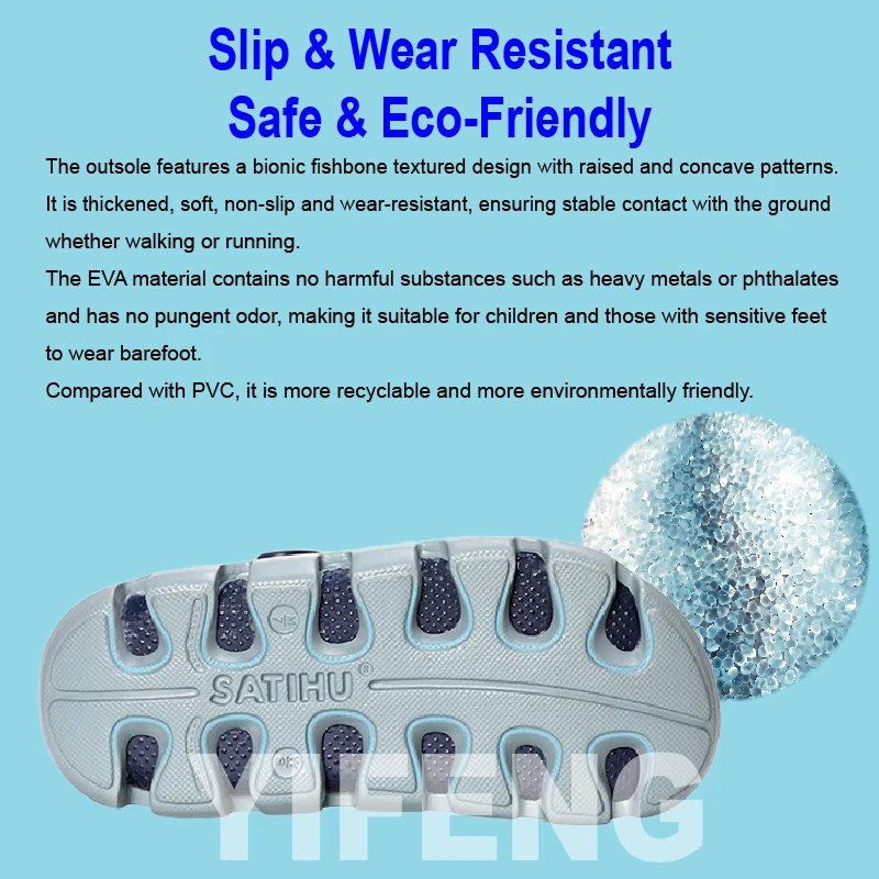 Fashion EVA lightweight sandals slippers for home walking work beach stream play camping commuting driving parent child wear
