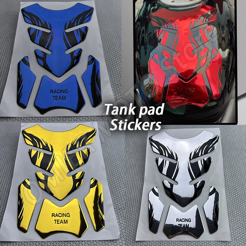 Para honda yamaha fishbone 3d tanque almofada da motocicleta adesivos protetor de gás óleo capa decoração chama acessórios