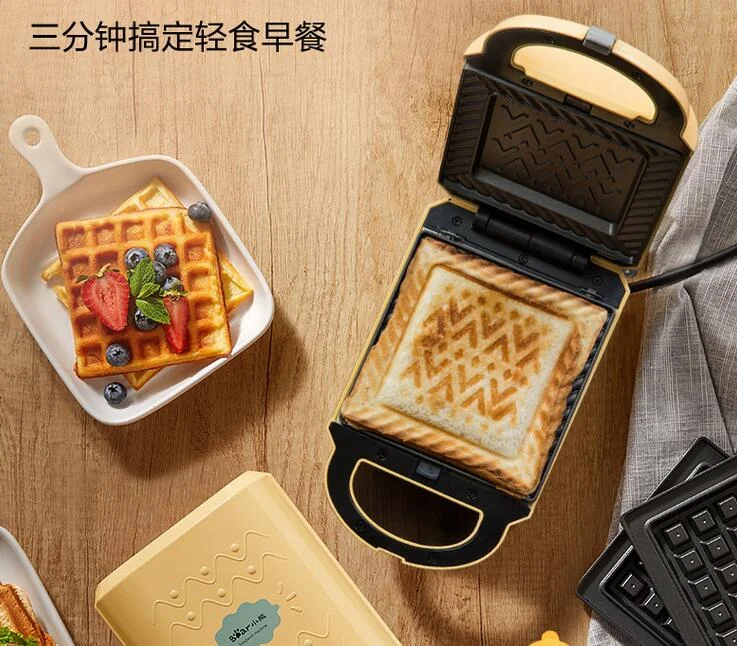 Bear electric baking pan removable and washable double-sided heating sandwich maker home fully automatic waffle maker breakfast