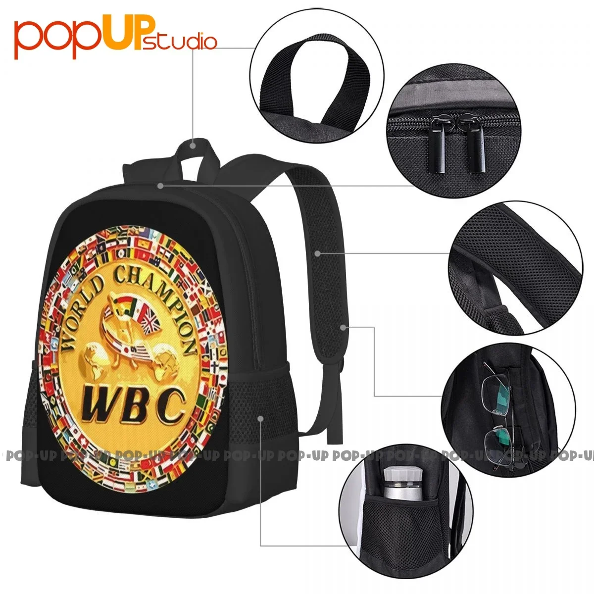 Wbc Boxing Championship Backpack Large Capacity Newest Portable Storage Bag School Sport Bag