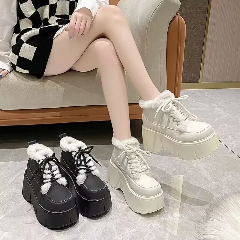 Women Boots Winter Low-top Vulcanized Shoes Thick-soled Wedge Sneakers Women Shoes Chaussure Autumn zapatillas deportivas mujer