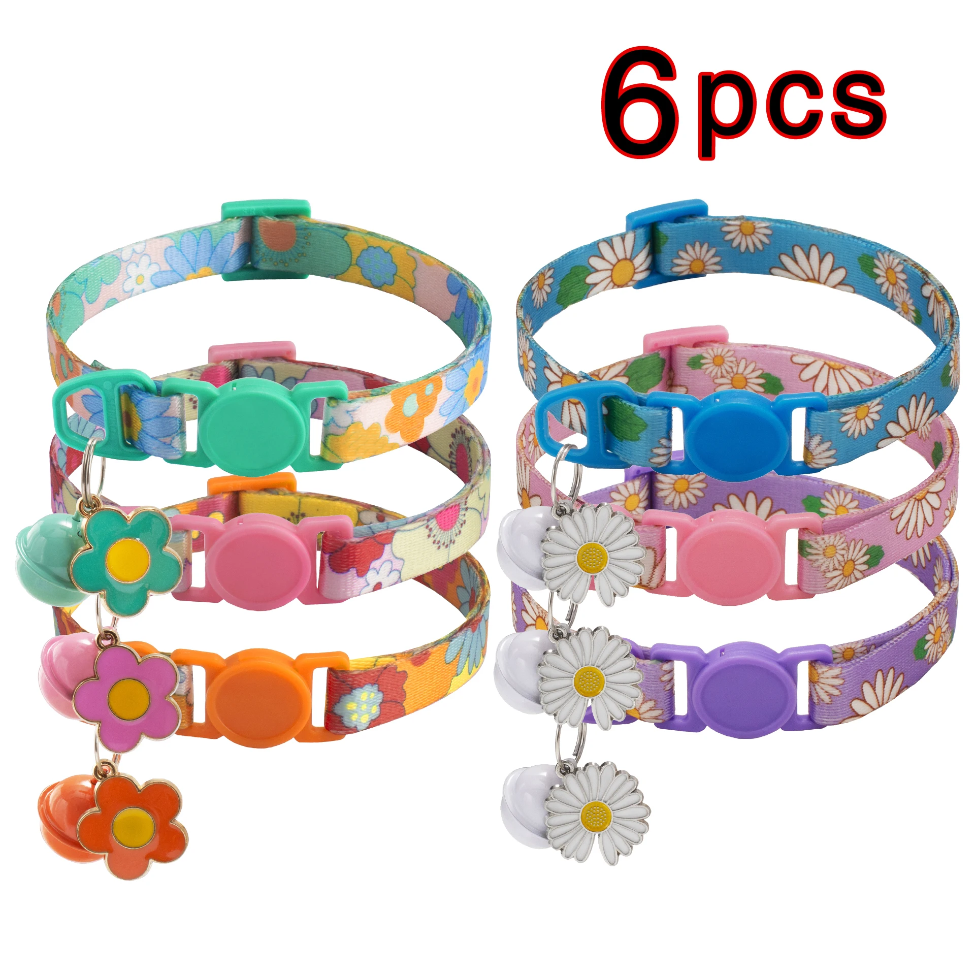 1PC Adjustable Beauty Cat Pet Collar with Bell Dog Necklace Cute Kitten Puppy Flower Pendant Cat Accessories Supplier