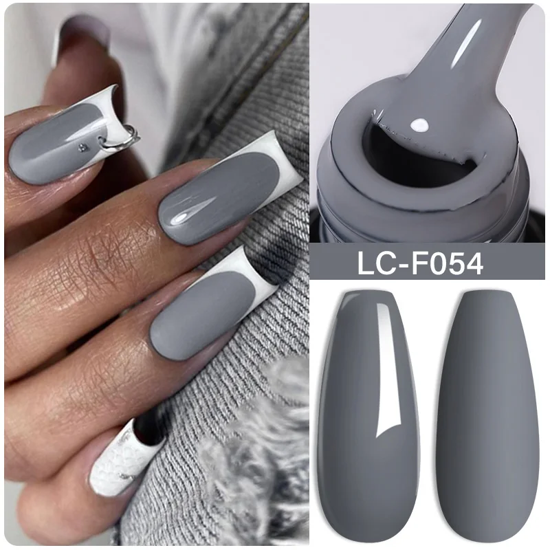 LILYCUTE Dark Grey Matte Color Series Gel Nail Polish Winter Long Lasting Full Coverage Manicure Soak Off Nails Art Gel Varnish