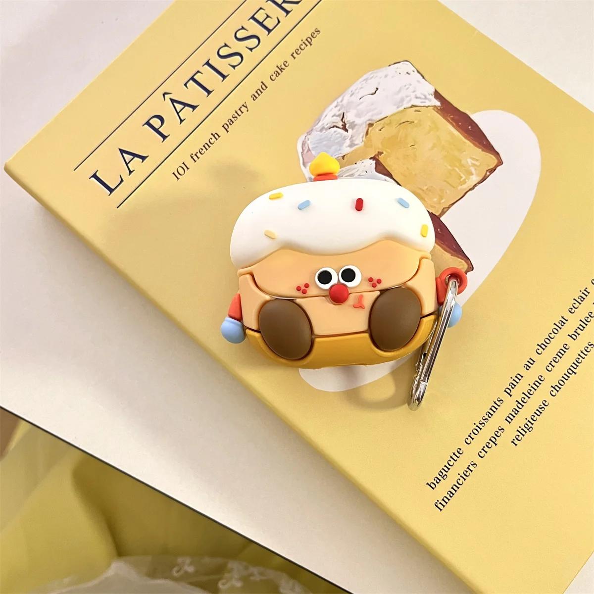 Headphone Cover for XiaoMi Buds 5(2024),Cute 3D Cartoon Cake Spirit Pattern Design Silicone Buds 5 Ear Buds Case with Hook