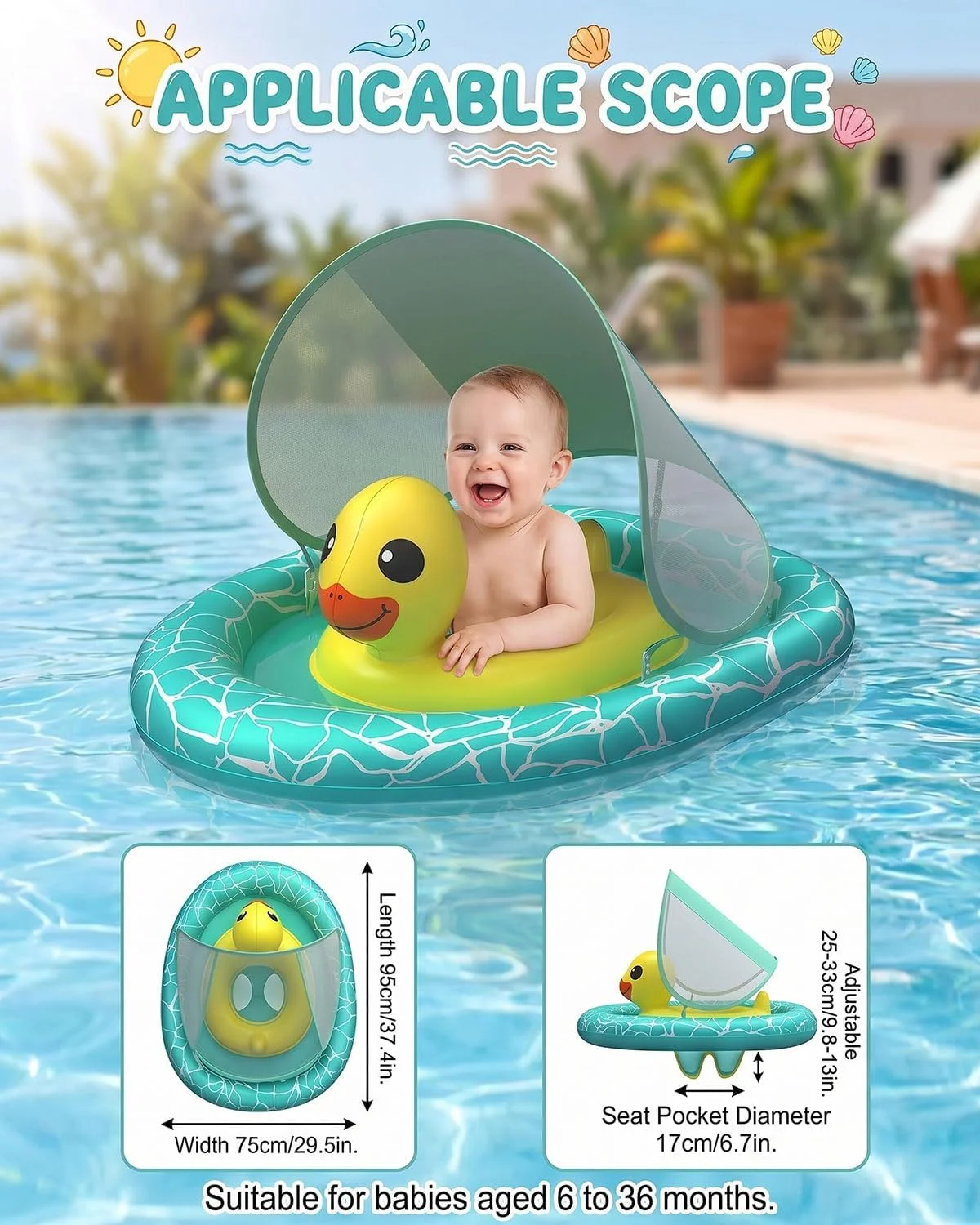 Rantion Baby Pool Float, ห่วงย - Baby Swimming Floater บทวิจารณ์และราคา