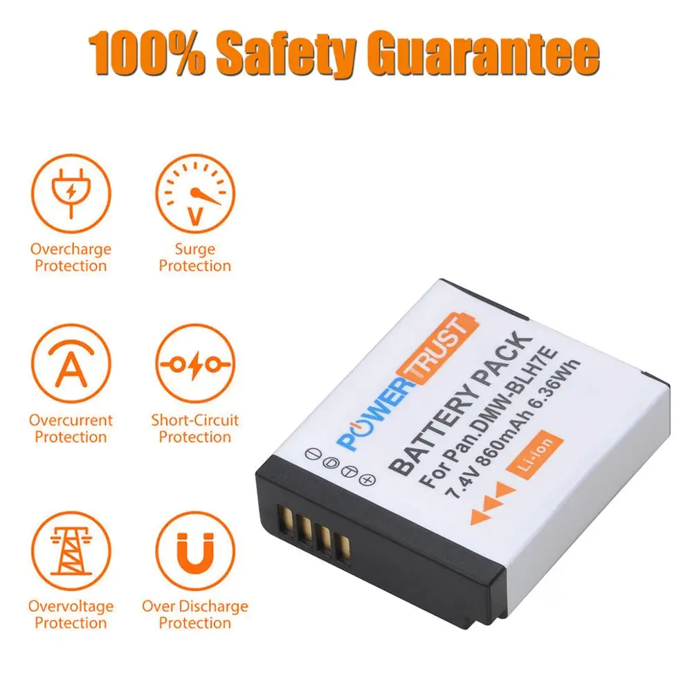 DMW-BLH7 DMW-BLH7E DMW-BLH7PP Battery Compatible for Panasonic Lumix DMC-GM5 DMC-GM1 DMC-GF7 DMC-GF8 GF9 LX10 LX15 GX800 camera