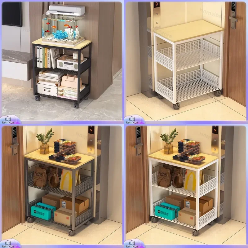 Multi-layer Rolling Storage Cart with Wheels Movable Bookshelf No Assembly Snack Toy Organizer Rack Integrated Shelving Unit