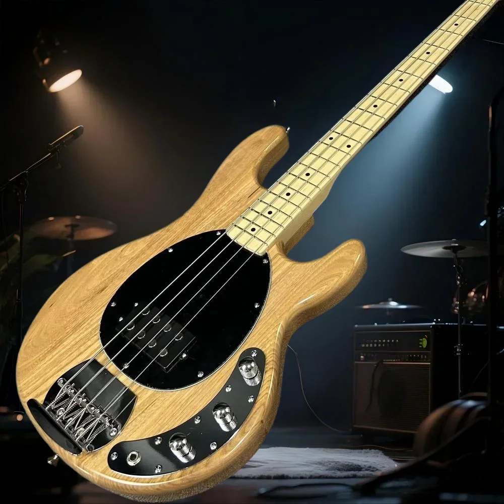 Kostenloser Versand 4 Saiten Holz Farbe Bass E-gitarre E-bass 22 Bünde Humbucker Pickup Ahorn Griffbrett