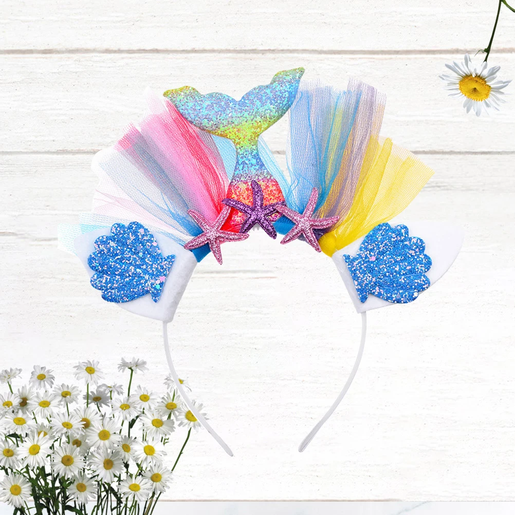 

1Pcs Shell Hair Hoop Mermaid Inspired Cartoon Hairband for 's Day Christmas Easter Party Accessory