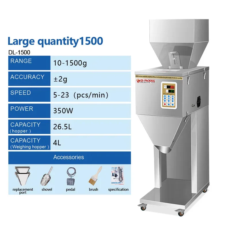 

2-In-1 Semi-Automatic Beverage And Candy Packaging Machine Grain Chips Powder Filling For Bags With Electric Motor PLC Engine