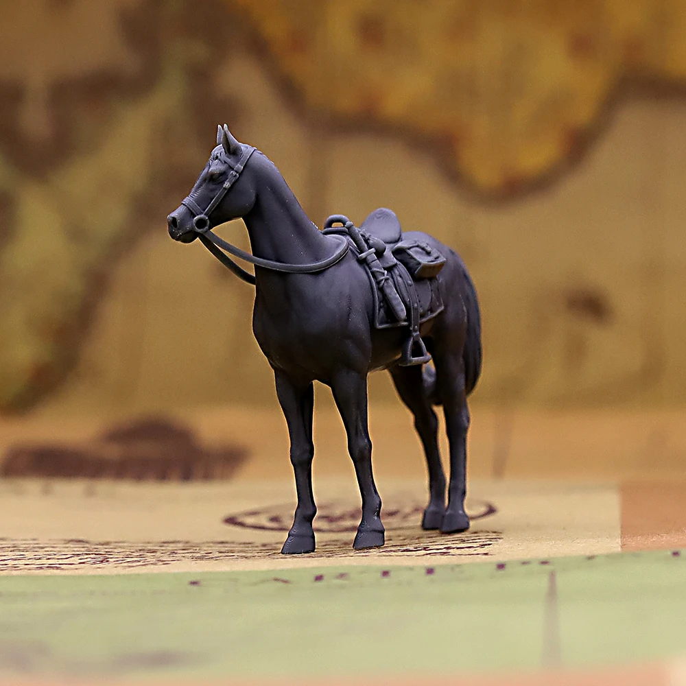 Saddled War Horse Resin Unpainted Miniature Figure for Tabletop RPG Dungeons Role Playing Wargame