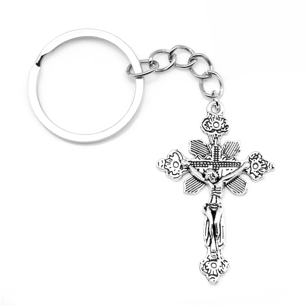 1 Piece Cross Motorcycle Key Ring Diy Jewelri 30x46mm