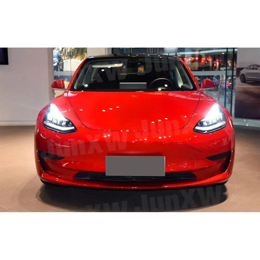 ABS Glossy Black Side Mirror Cover Carbon Look For Tesla Model 3 2017+ 2PCS Rear View Mirror Trim Caps Horn Replacement Parts