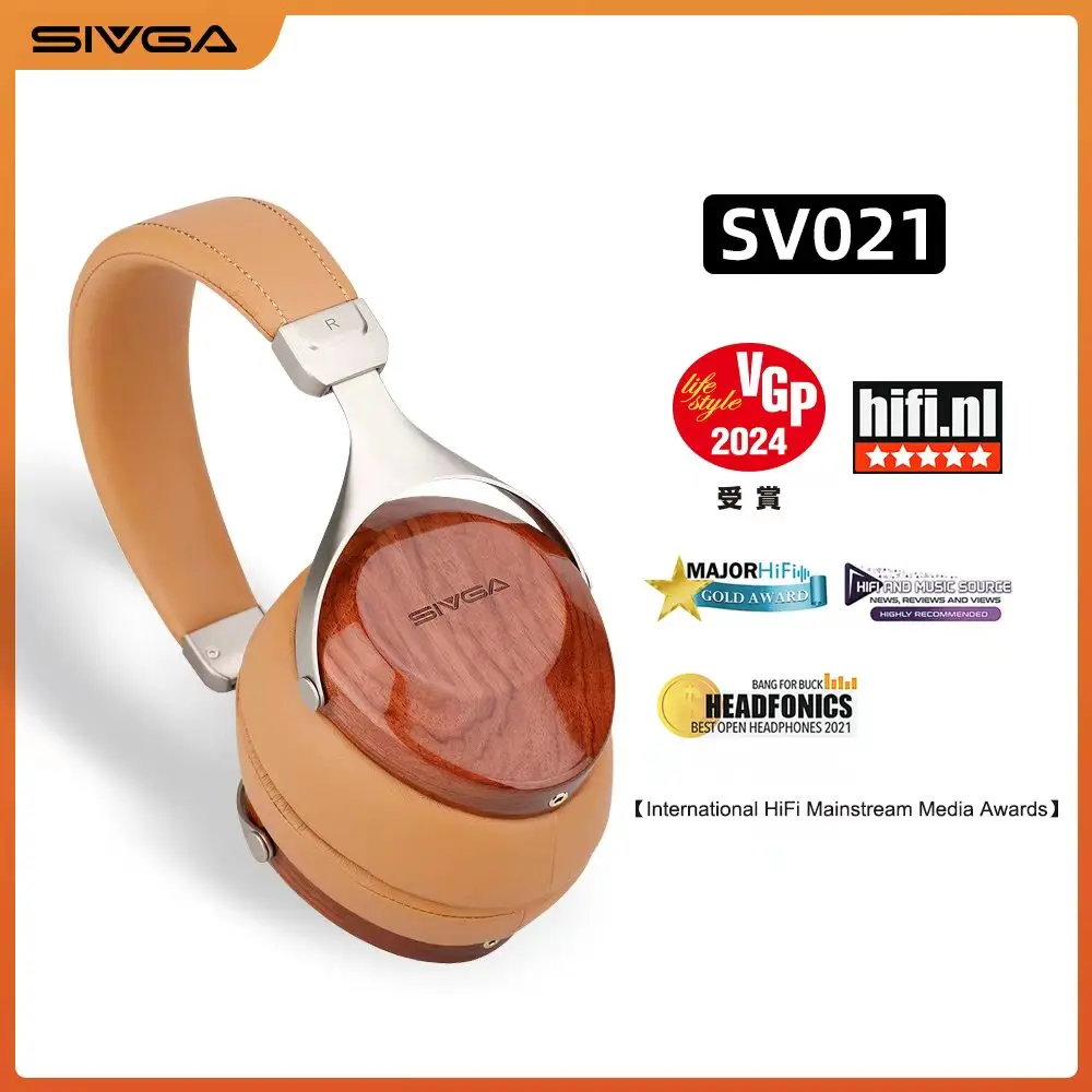 SIVGA SV021/Robin Over-ear Close-back Wood Headphone with Balanced High Fidelity Sound 50mm Wired Dynamic Driver Headset