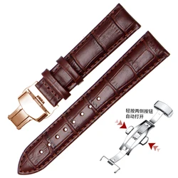 For Tissot Genuine Leather 20 21 22 18 19mm Duruer Couturier Watch Strap 1853 Le Locle Butterfly Buckle Junya Watchband