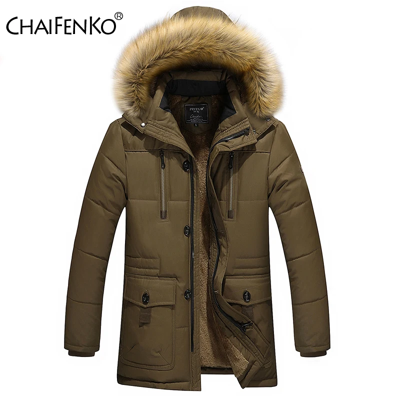 New Thickening Man Parkas Outdoors Solid Windproof Removable Hat Jackets Winter Medium Long Styles Fleece Keep Warm Man Coats