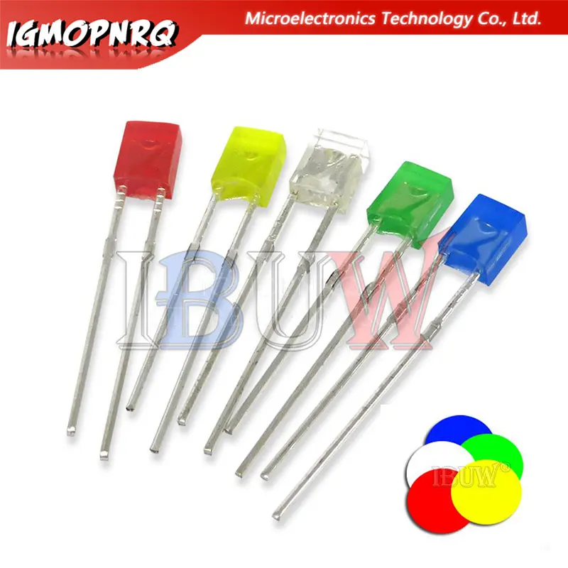 100ชิ้น234 LED สี่เหลี่ยม2X5X7 2X3X4 257ไดโอดเปล่งแสงสีน้ำเงินสีแดงสีเขียวสีขาวสีเหลืองของตกแต่งงานปาร์ตี้อิเล็กทรอนิกส์