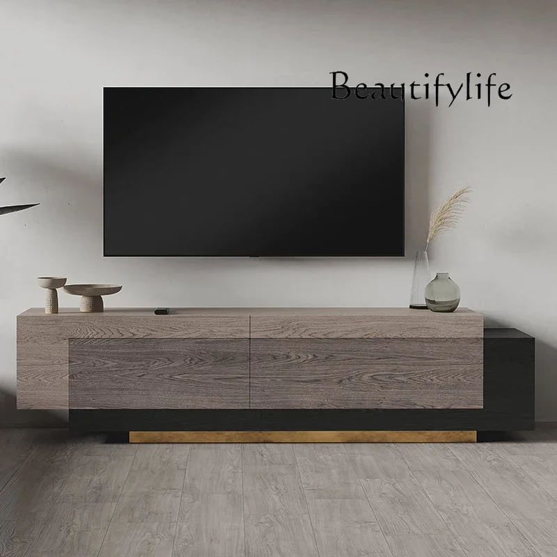 

c Medieval style design sense color matching TV cabinet living room decoration cabinet high-grade solid wood floor low cabinet