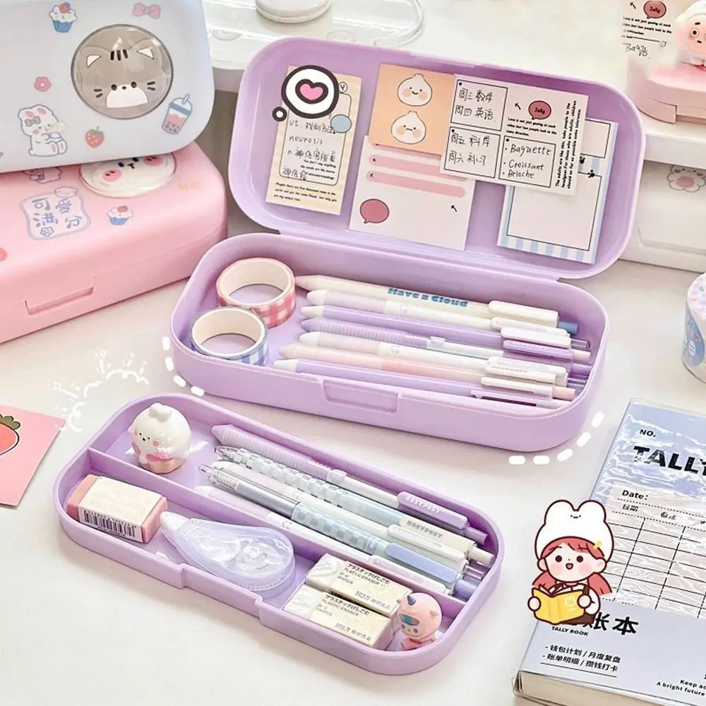 

Cartoon Large Capacity Pencil Bag Double-layer Portable Pen Case Multifunctional Durable Stationery Bag School Office