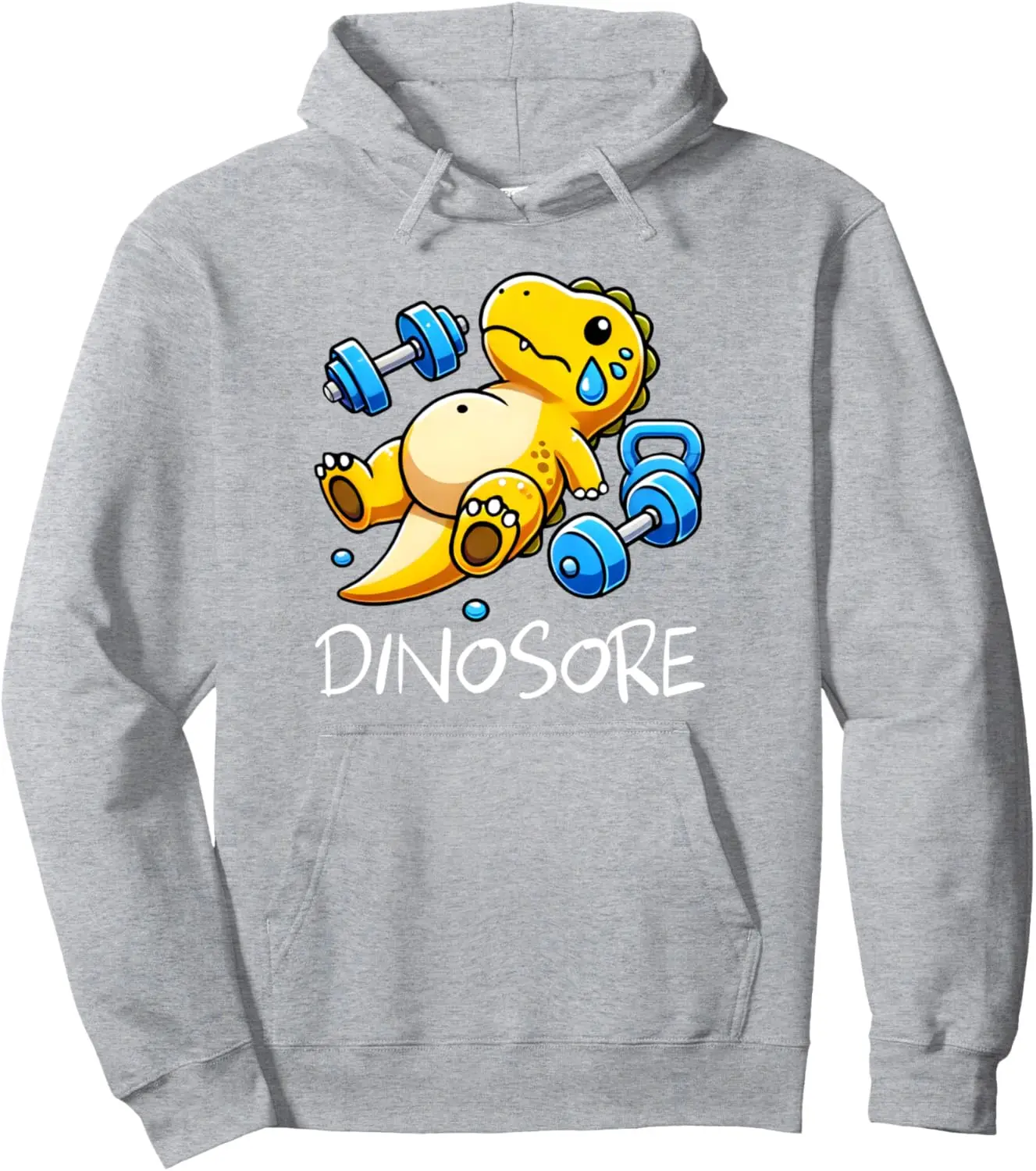 Moletom com Capuz Personalizado com Estampa de Dinossauro Engraçado e Fofo para Academia, Fitness e Levantamento de Peso – Moletom Gráfico Personaliza
