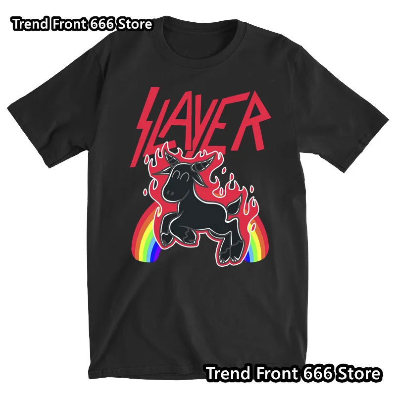 Summer Cotton Slayer Rock Band Trend Men And Children Size Tshirts Kids Short Sleeve Crewneck Punk Tops Men Clothing