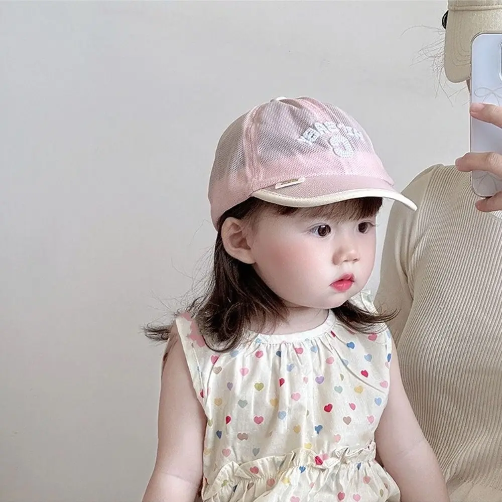

Fashion Korean Baby Baseball Cap Letter C Embroidered Children Peaked Hat Mesh Summer Sports Visot Cap Outdoor