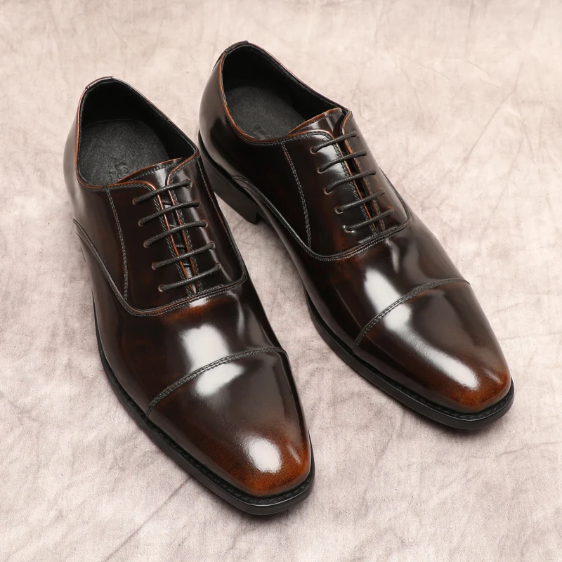 

Men Formal Shoes Elegant Social Fashion Male Genuine Leather Dress Shoes Men Black Brown Lace Up Wedding Men Oxford Brogue Shoe