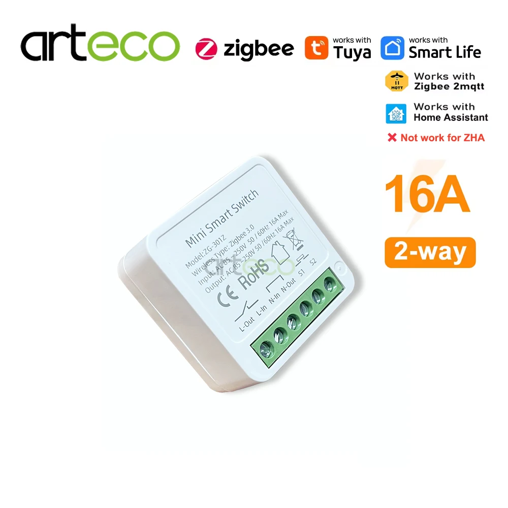 

Smart ZigBee3.0 Light Switch Module Support 2 Way Control 16A MiNi DIY Breaker Switch For Tuya Smart Life App Remote Zigbee2mqtt