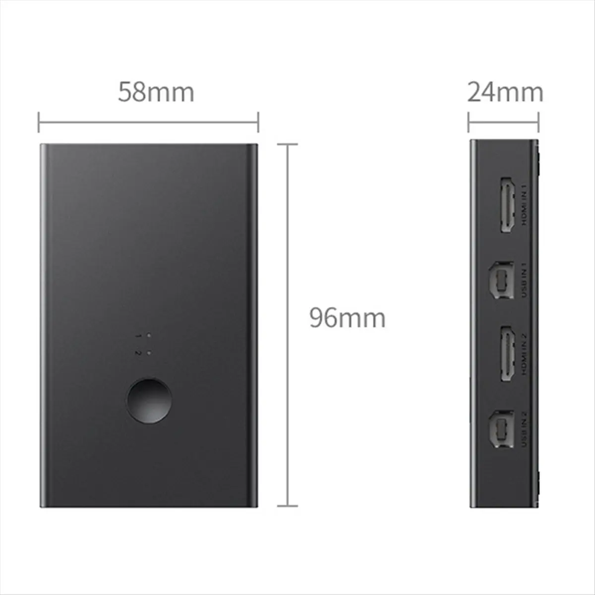 N86R -Compatible KVM Switch 4K@60Hz USB 2.0 Switcher 2 in 1 Out for Printer Monitor Mouse 2 PCs Sharing 1 Device Splitter