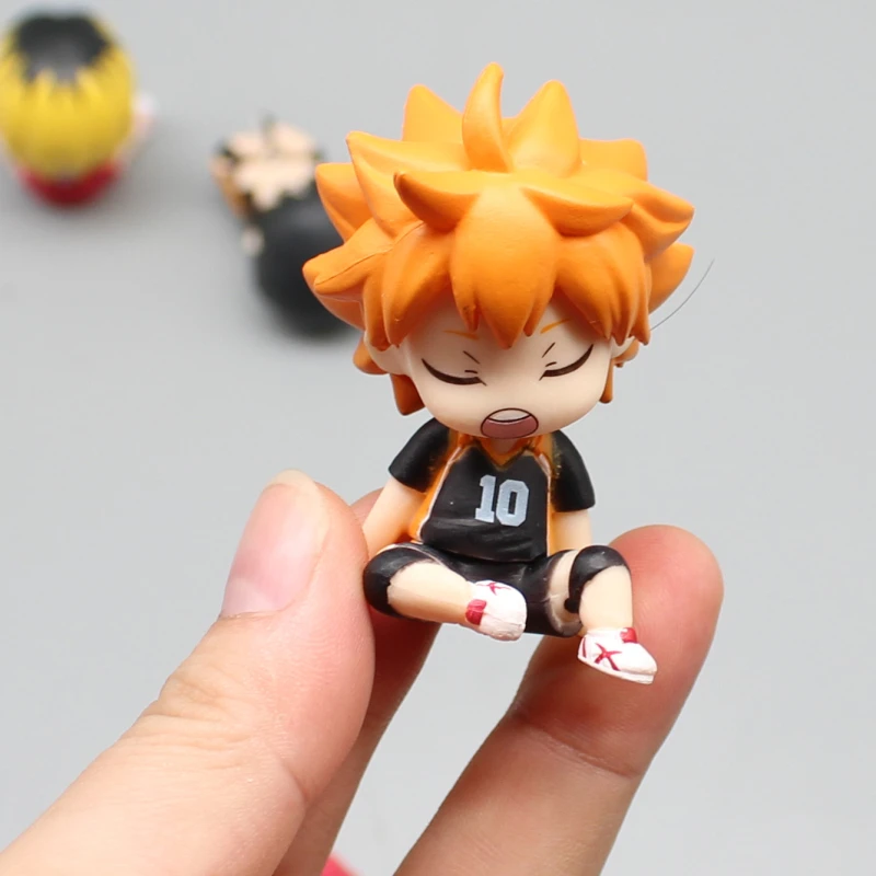 4pcs/set Haikyuu Anime Figure Q Version Hoyo Hinata Tobio Kageyama Kuroo Tetsurou Kenma Kozume Action Figurine 5cm PVC Model Toy