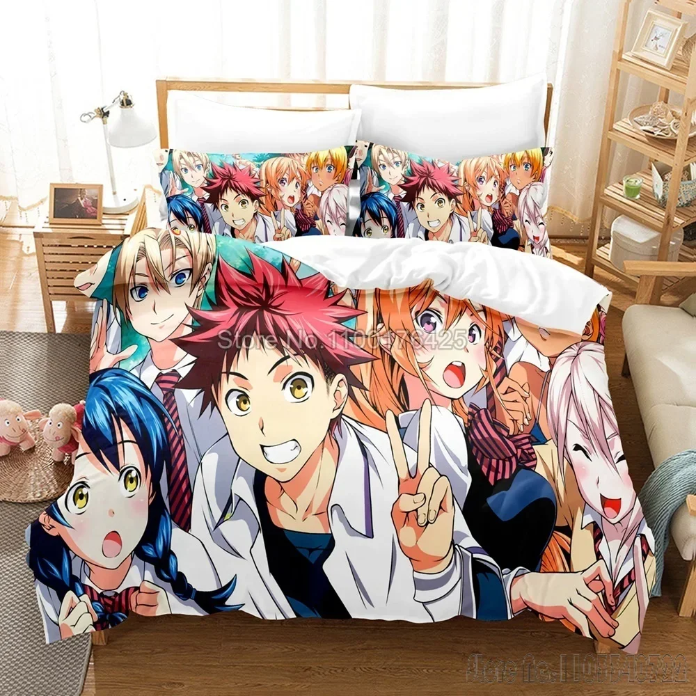 

Food Wars Japanese Anime Duvet Cover Set HD Comforter Cover for Kids Bedding Sets Bedclothes Bedroom Decor