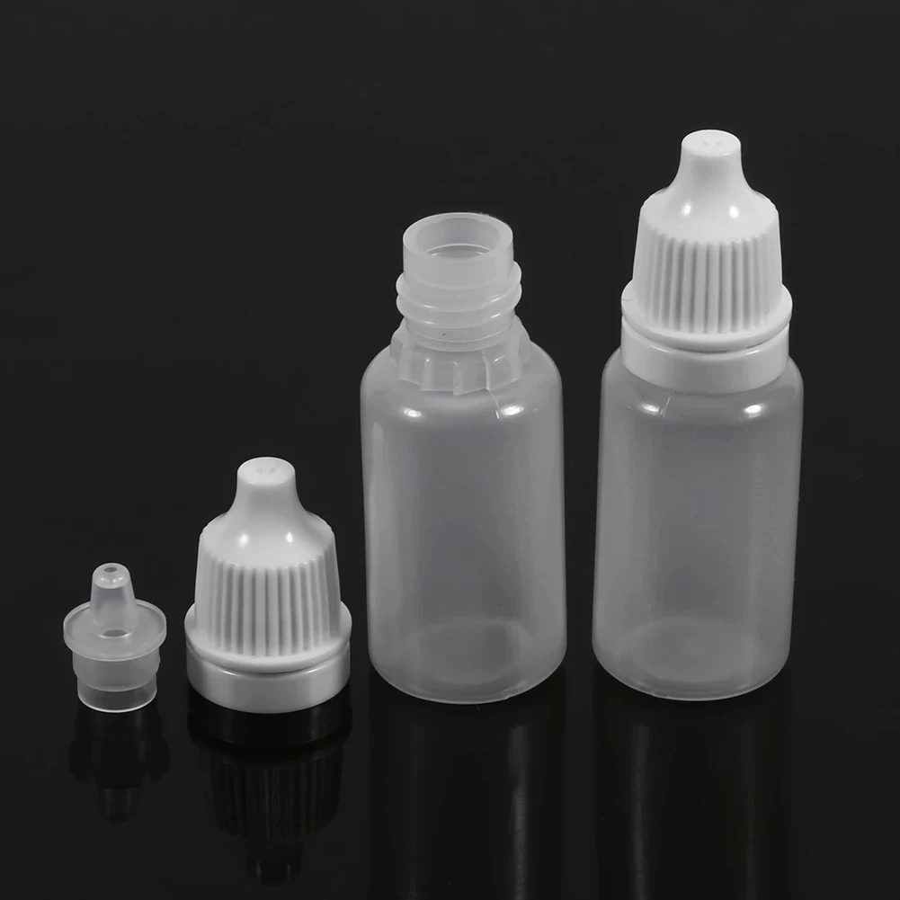 50pcs Plastic Dropper Bottle with Childproof Cap Portable Squeezable Eye Sub-dropper Container Refillable Storage Liquid Dropper