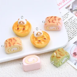 10PCS Shiny Cake Roll Series Flat Back Charms For Earrings Bracelet Hairpin DIY Jewelry Pendants Decoration Accessories